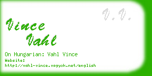 vince vahl business card